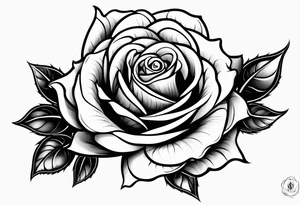 Rose with flame with the “fire rose” symbol tattoo idea