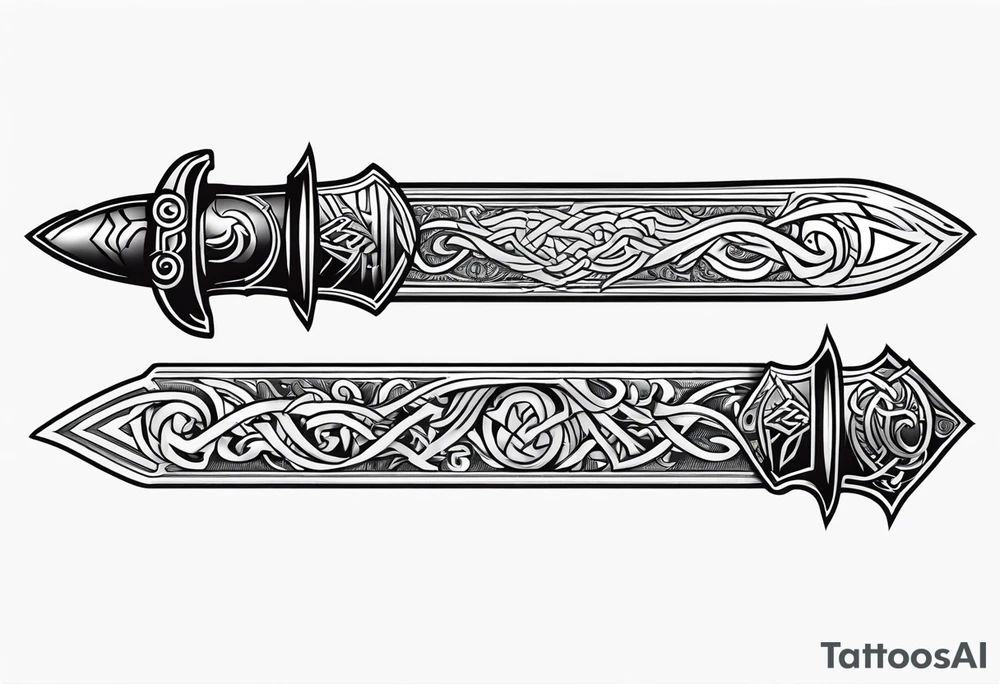 Viking sword Valhalla dragon tattoo idea