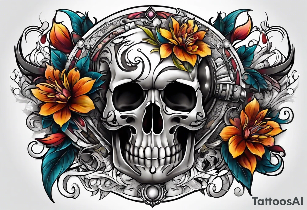 Flower chest piece tattoo idea