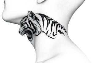 cyrillic russian + Macedonian tiger on the side of my left neck tattoo idea