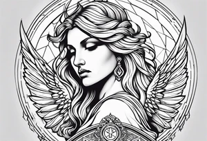 Religious, angel, powerful tattoo idea