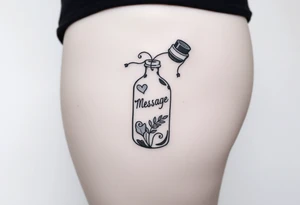 Message in a bottle tattoo idea