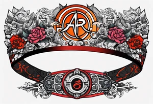 naruto headband with the letters AR in the middle tattoo idea