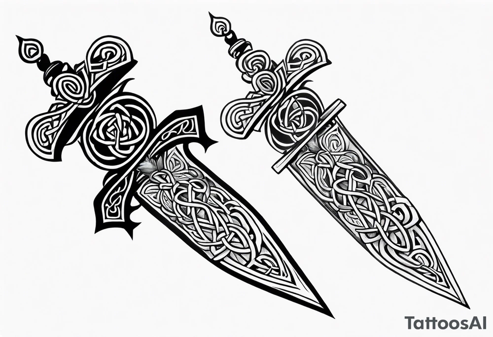 Celtic dagger tattoo idea
