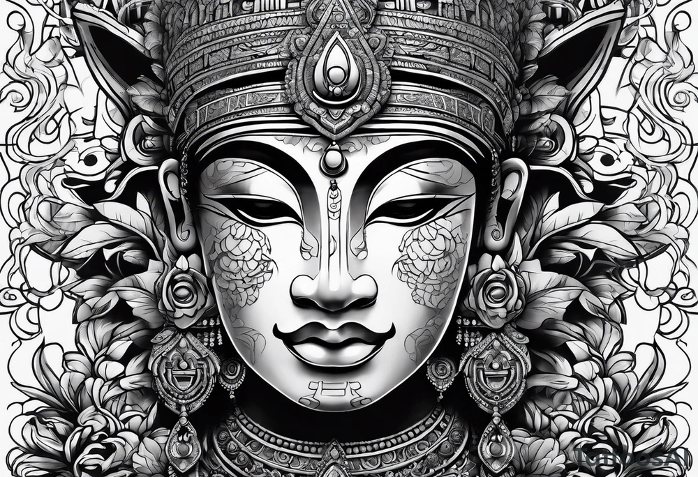 angkor wat face tattoo idea