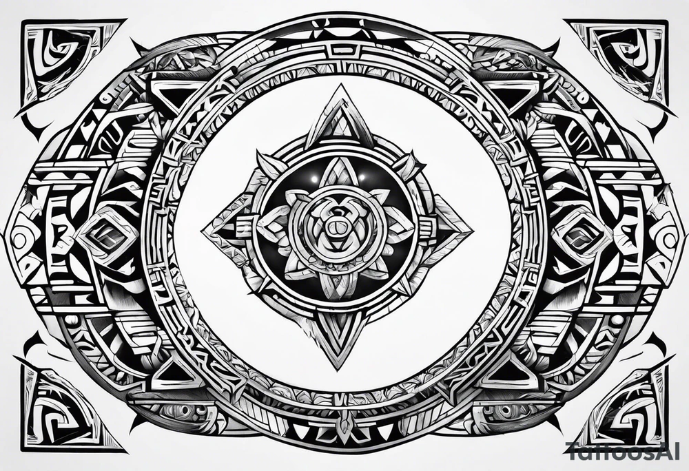 aztec rune sleeve tattoo idea