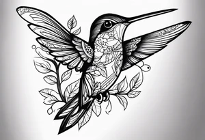 Hummingbird ON BRANCH tattoo idea