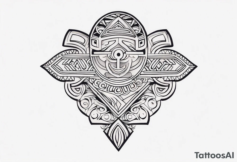 Polynesian neck to chin tattoo tattoo idea