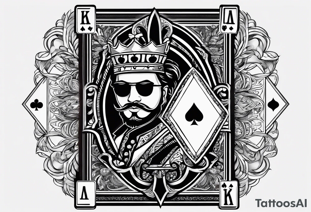 two cards ace and a king for blackjack small tattoo but realistic tattoo idea