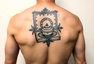 Old school hotel matchbook with fine china on the cover tattoo idea