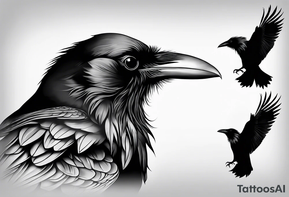 Baby raven tattoo idea