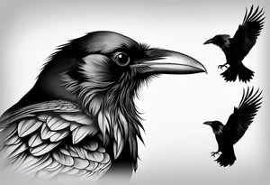 Baby raven tattoo idea