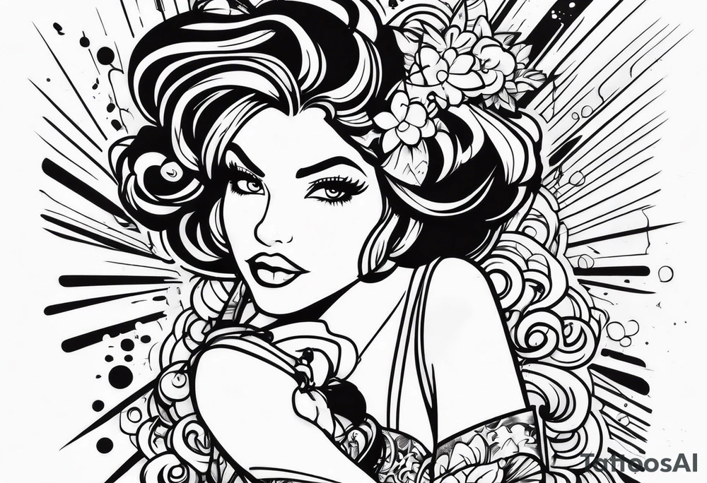 Graffiti style Justine tattoo idea