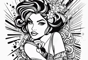 Graffiti style Justine tattoo idea