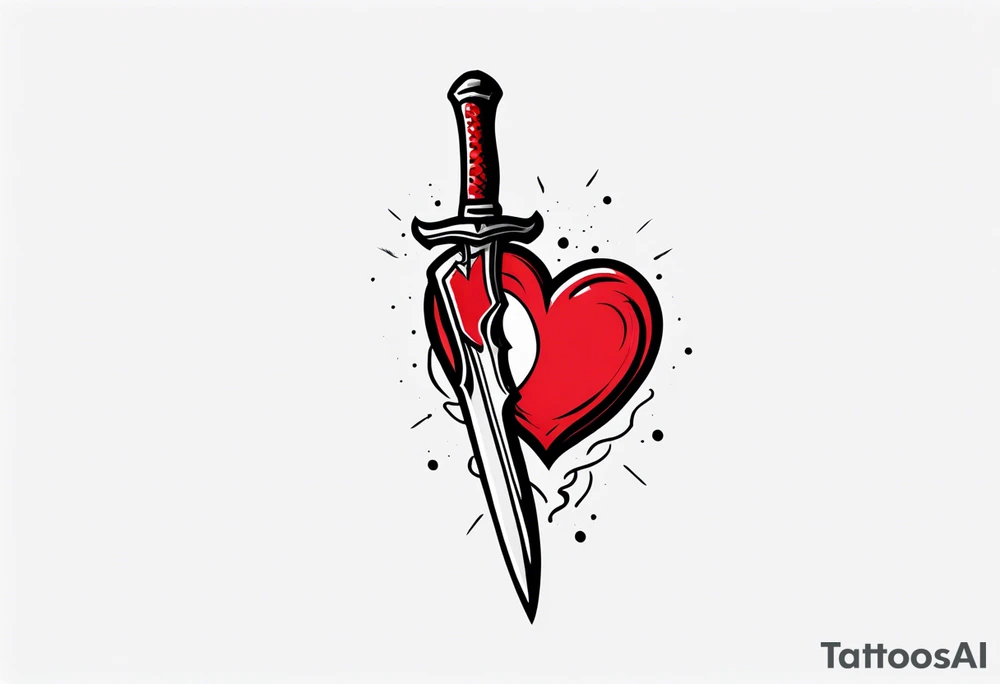 bleeding heart with a dagger and a bandaid tattoo idea