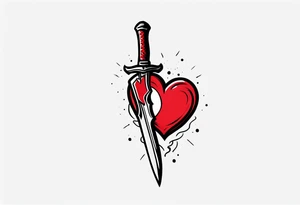 bleeding heart with a dagger and a bandaid tattoo idea