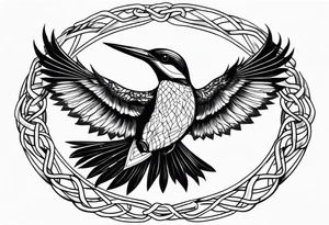 Kingfisher trapped in chains tattoo idea