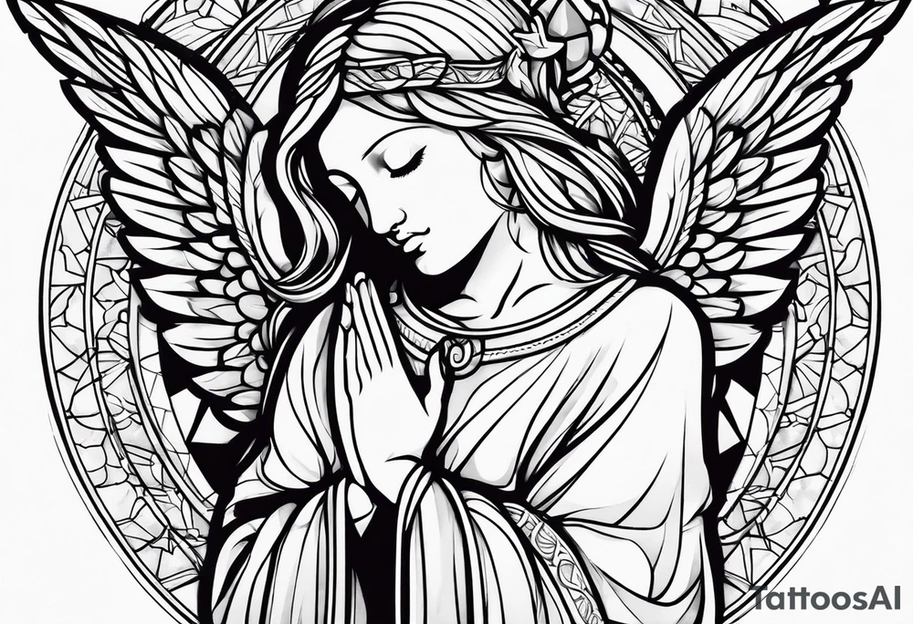 praying angel tattoo idea