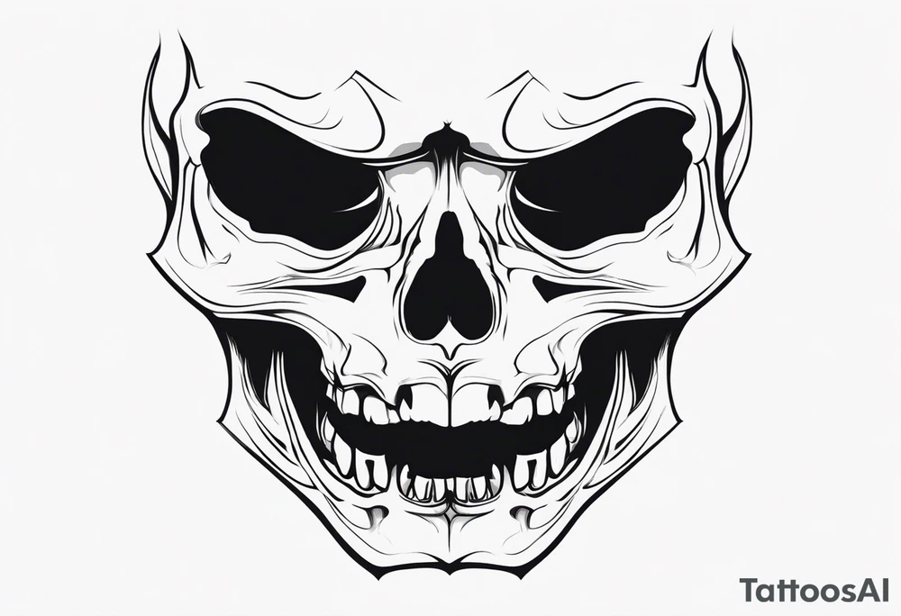 skull mouth open tattoo idea