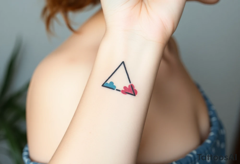 A small tattoo on my wrist to represent my lesbian identity, but in a subtle way. Fine line. Triangle tattoo idea