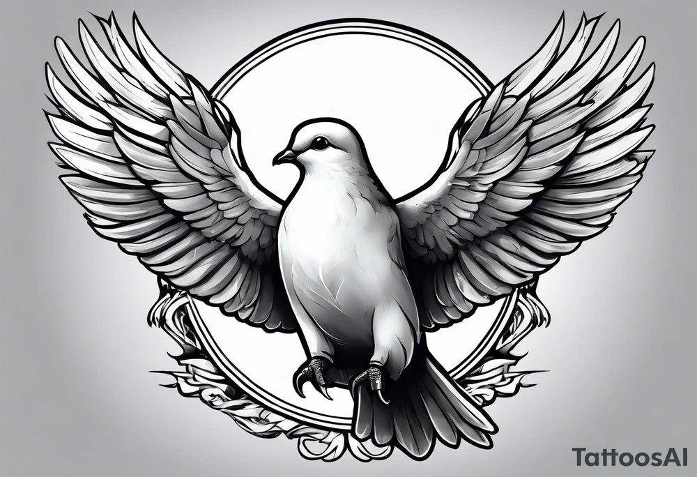 dove holding sword tattoo idea