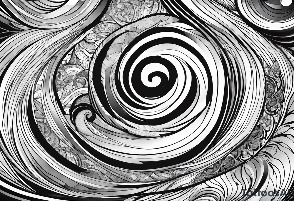 Swirling black ink, sleeve, glove tattoo idea