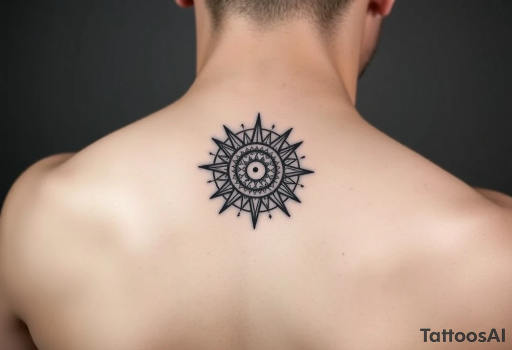 celestial sun and moon with constellation patterns tattoo idea