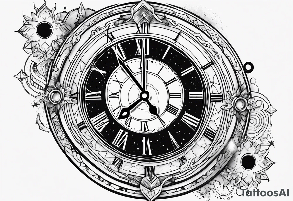 11:11 clock space stars tattoo idea