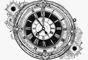 11:11 clock space stars tattoo idea