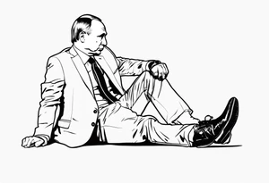 Vladimir Putin, knees on the ground, muzzle of kalashnikov is pointed at his head tattoo idea