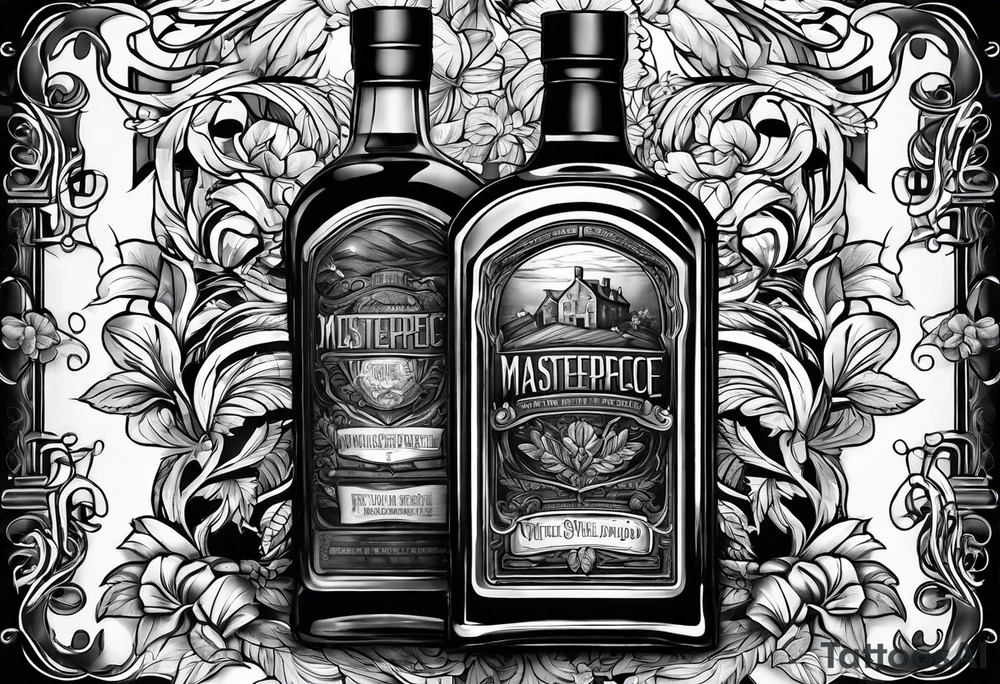Whiskey bottle tattoo idea