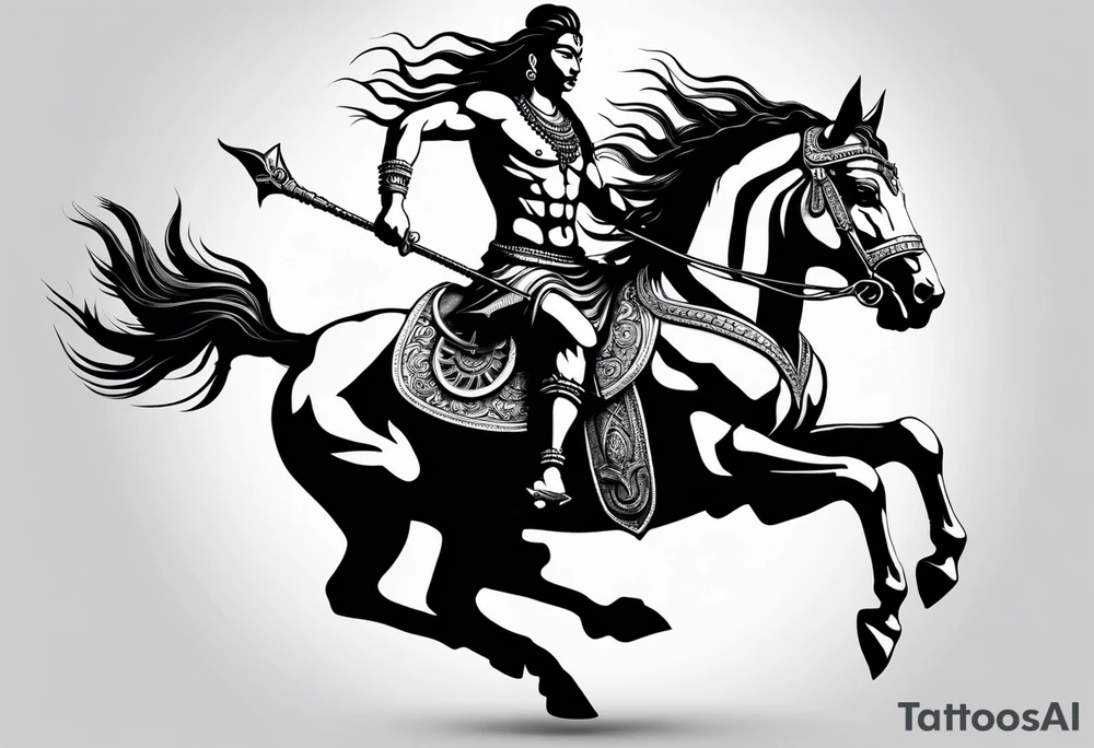 Lord shiva riding a horse tattoo idea