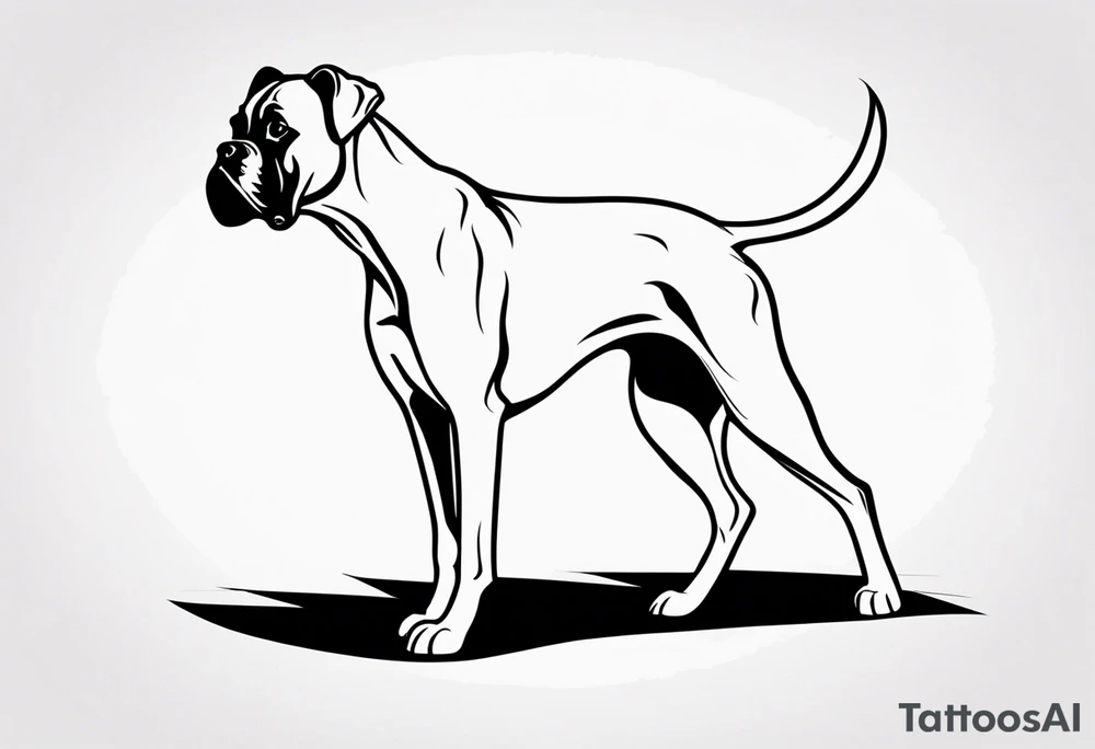 boxer dog in a boxing match tattoo idea