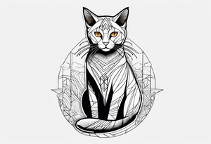 Cat with the words STRAYNATION underneath tattoo idea