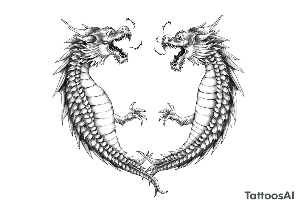 roaring dragons tattoo idea