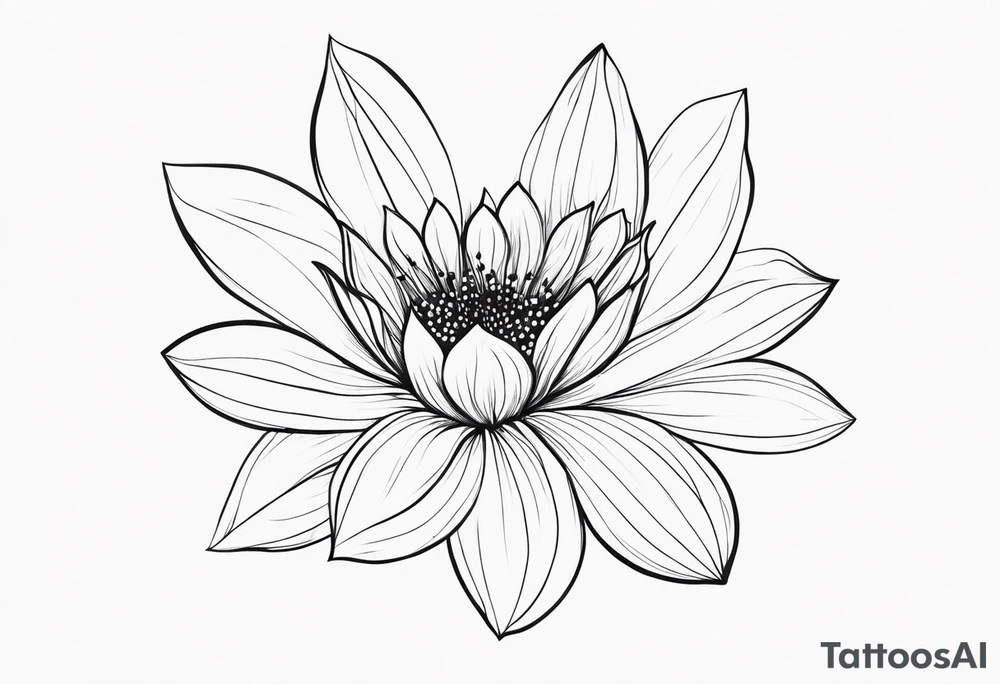 Dainty minimalist flowy flower tattoo idea