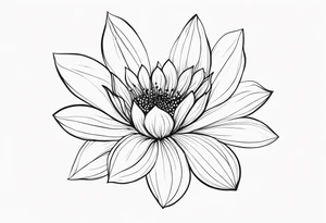 Dainty minimalist flowy flower tattoo idea