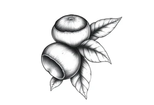 Three haselnuts with one leave tattoo idea
