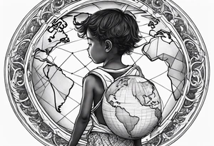 a child who carries the earth on his back tattoo idea