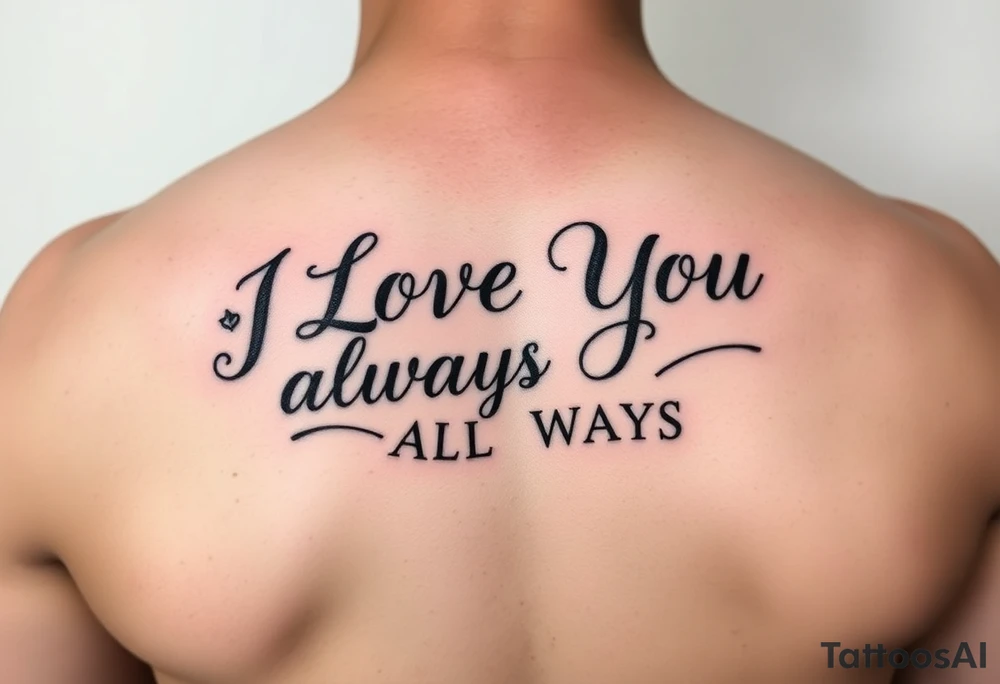 I Love You
Always
All Ways tattoo idea