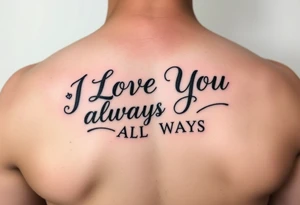 I Love You
Always
All Ways tattoo idea