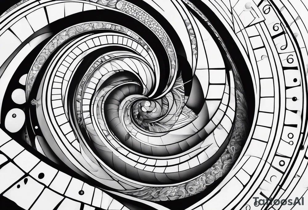 fibonacci sequence with numbers tattoo idea