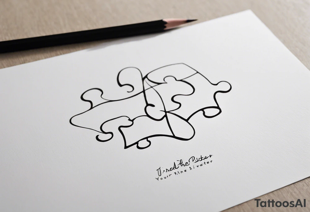 Puzzle Piece: A fine, clean outline with no shading, keeping the design light and elegant.
Handwritten Text: inside the puzzle piece, your sister’s words “to my favorite sister,” carefully preserving the integrity of her handwriting.
This will create a balanced, meaningful design that's simple yet full of emotion—perfect for a small ankle tattoo. tattoo idea