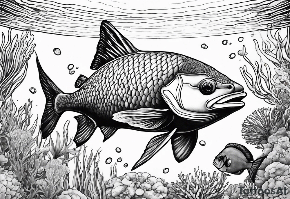 Under aquarium tattoo idea