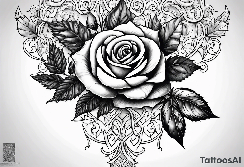 roses, thorns and ivy tattoo idea