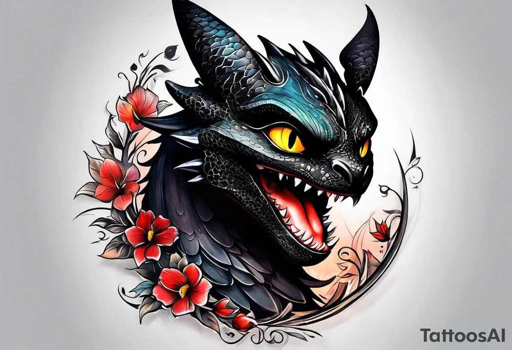 Toothless tattoo idea
