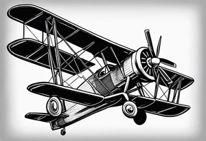 sketch of adventure plane in perspective from the bottom tattoo idea