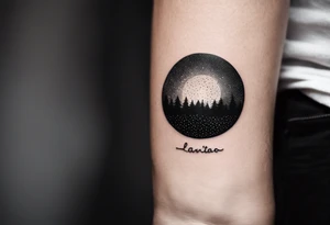 circle with written quote: "L a v i t a  è  c i ò  c h e  t i  a c c a d e  m e n t r e  s e i  i m p e g n a t o  a  f a r e  a l t r i  p r o g e t t i." tattoo idea
