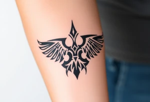 Crea un diseño significativo sobre la cultura egipcia y que tenga el nombre escrito por de bajo del diseño el nombre de mi hermana Lorelay para la parte baja del bíceps tattoo idea