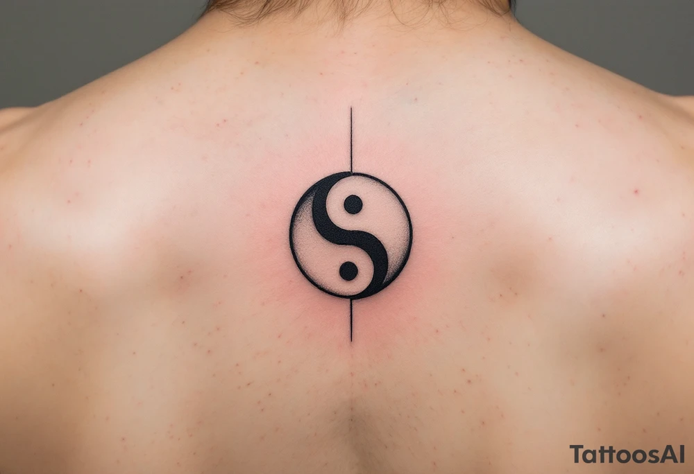 A yin-yang symbol split between two tattoos: the father’s half in black and white on one wrist, and the second complementary half in the same colors on the other wrist. tattoo idea